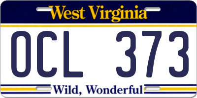 WV license plate OCL373