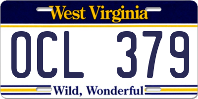 WV license plate OCL379