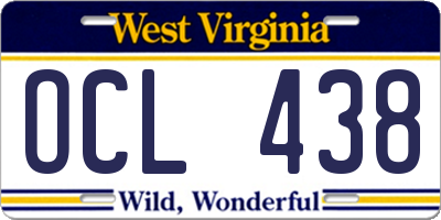 WV license plate OCL438