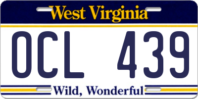 WV license plate OCL439