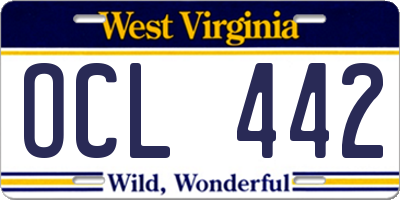 WV license plate OCL442