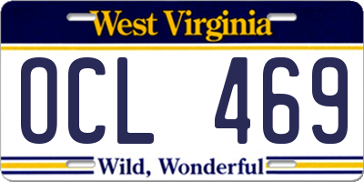 WV license plate OCL469