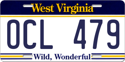 WV license plate OCL479