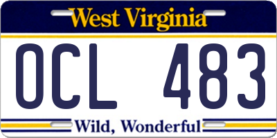 WV license plate OCL483