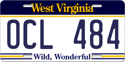 WV license plate OCL484