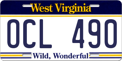 WV license plate OCL490