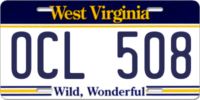 WV license plate OCL508