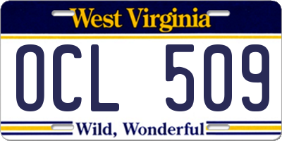 WV license plate OCL509