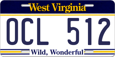WV license plate OCL512