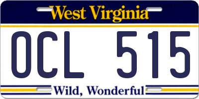 WV license plate OCL515