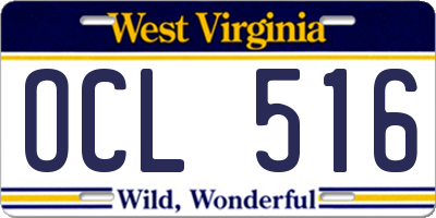 WV license plate OCL516