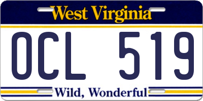 WV license plate OCL519