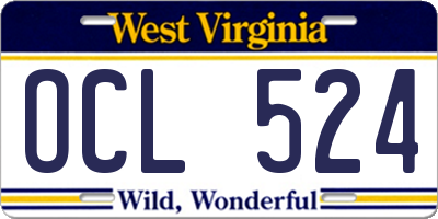 WV license plate OCL524