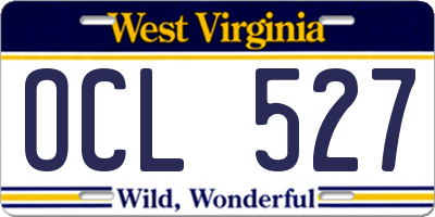 WV license plate OCL527