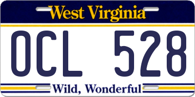 WV license plate OCL528