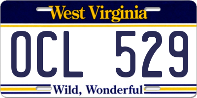 WV license plate OCL529