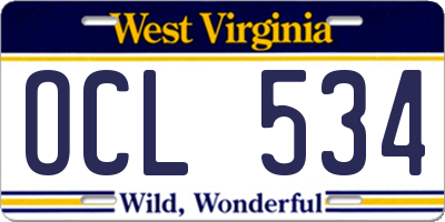 WV license plate OCL534