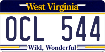 WV license plate OCL544