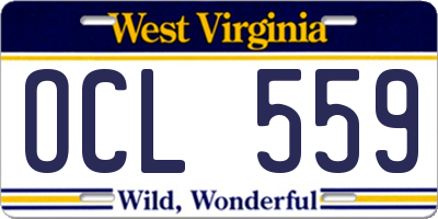 WV license plate OCL559