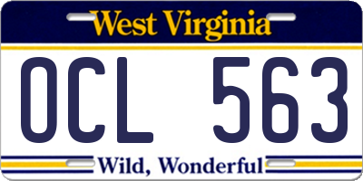 WV license plate OCL563