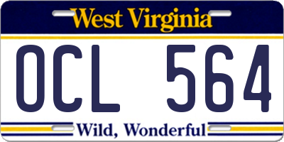 WV license plate OCL564