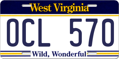 WV license plate OCL570
