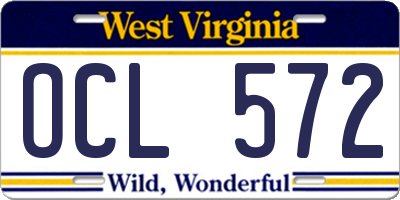 WV license plate OCL572
