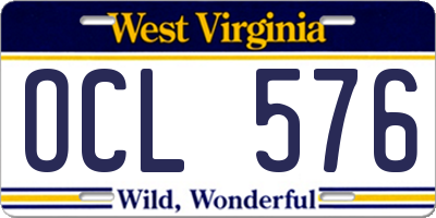 WV license plate OCL576