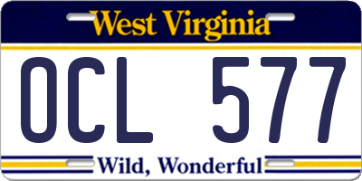 WV license plate OCL577
