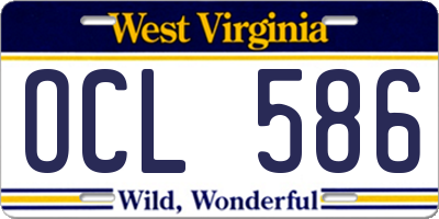 WV license plate OCL586