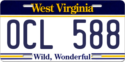 WV license plate OCL588