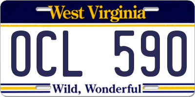 WV license plate OCL590