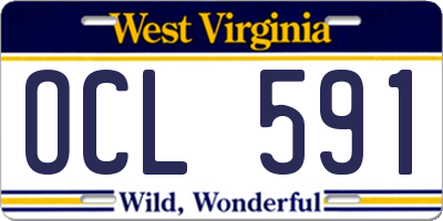 WV license plate OCL591