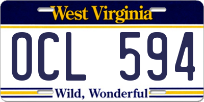 WV license plate OCL594