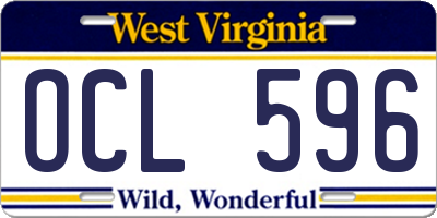 WV license plate OCL596
