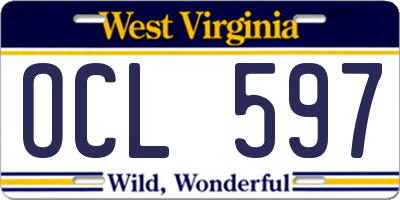 WV license plate OCL597