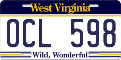 WV license plate OCL598