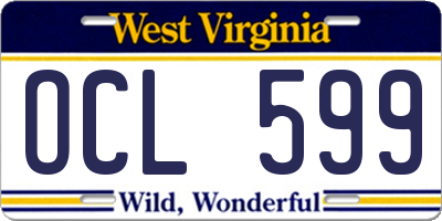 WV license plate OCL599