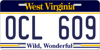 WV license plate OCL609