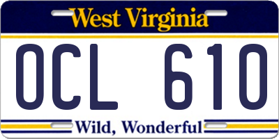 WV license plate OCL610