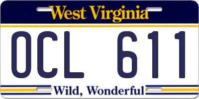 WV license plate OCL611
