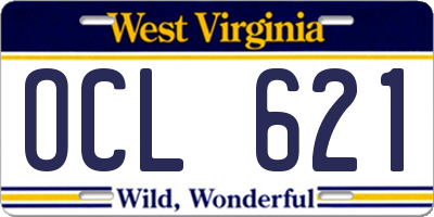 WV license plate OCL621