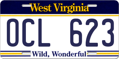WV license plate OCL623