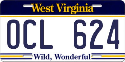 WV license plate OCL624