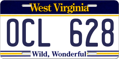 WV license plate OCL628