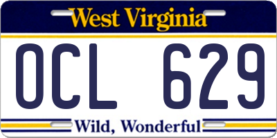 WV license plate OCL629