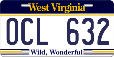 WV license plate OCL632