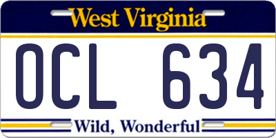 WV license plate OCL634