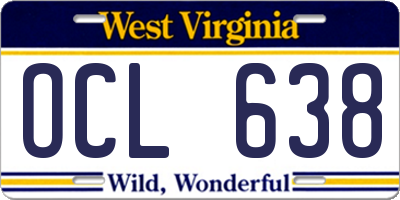 WV license plate OCL638