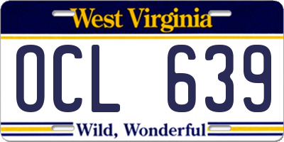 WV license plate OCL639